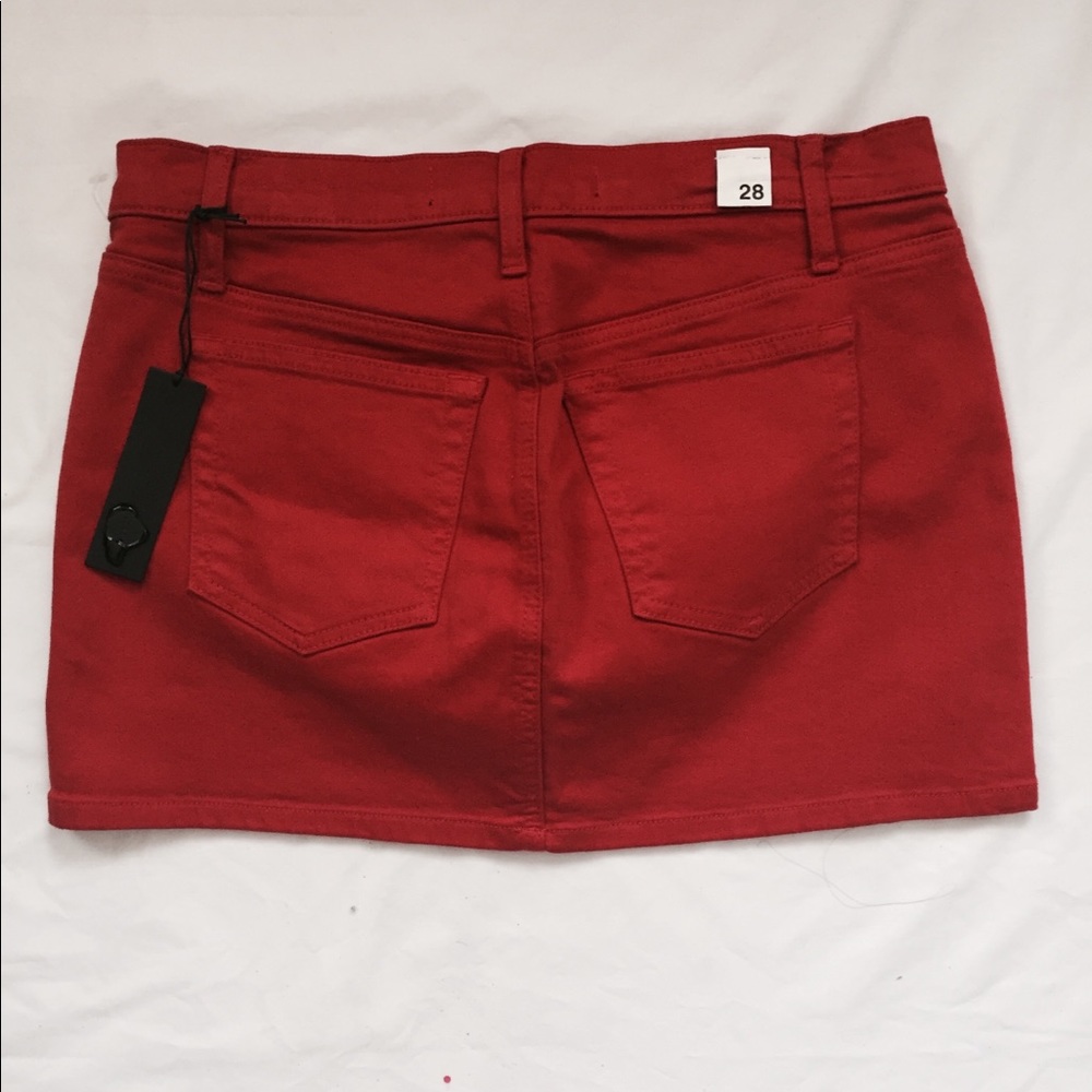 Joe’s Jeans Red Hot Denim Mini Skirt - Picture 3 of 6